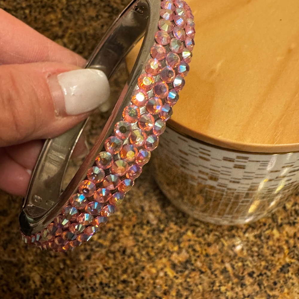 Kirts Folley Irradecent  Pink Crystal bangle‎ Bracelet - Picture 2 of 5